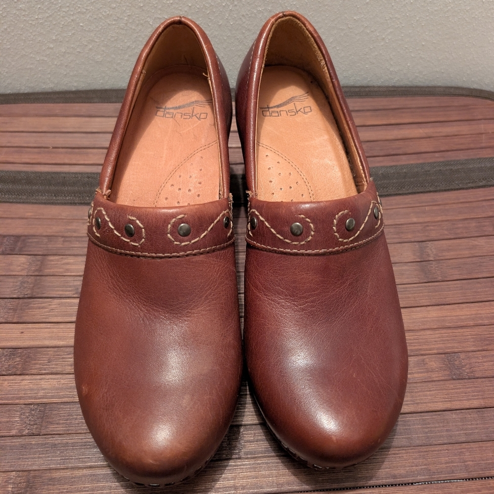 Dansko Women's Brown Leather Clogs